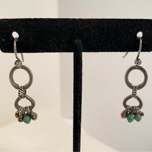 Silpada Howlite Bronze Bead Sterling Silver Dangle Pierced Earrings